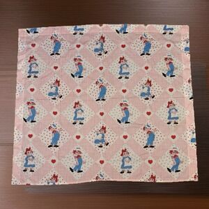 VTG 1960s Raggedy‎ Ann & Andy Crib Sheet Pink Gingham Hearts Nursery 36x40